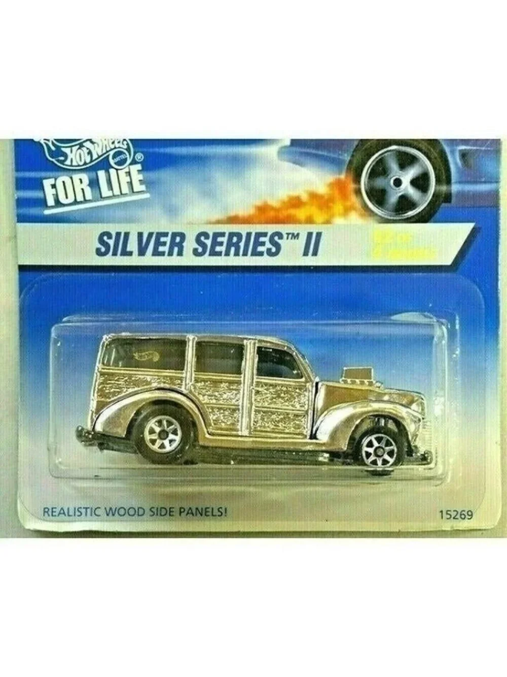 Vintage Die Cast Hot Wheels 1996 '40s Woodie #421 Ford 2/4 Silver Series II 1:64